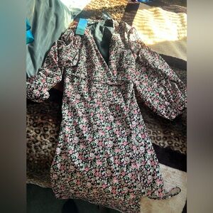 Women’s Black Dress with Pink Roses